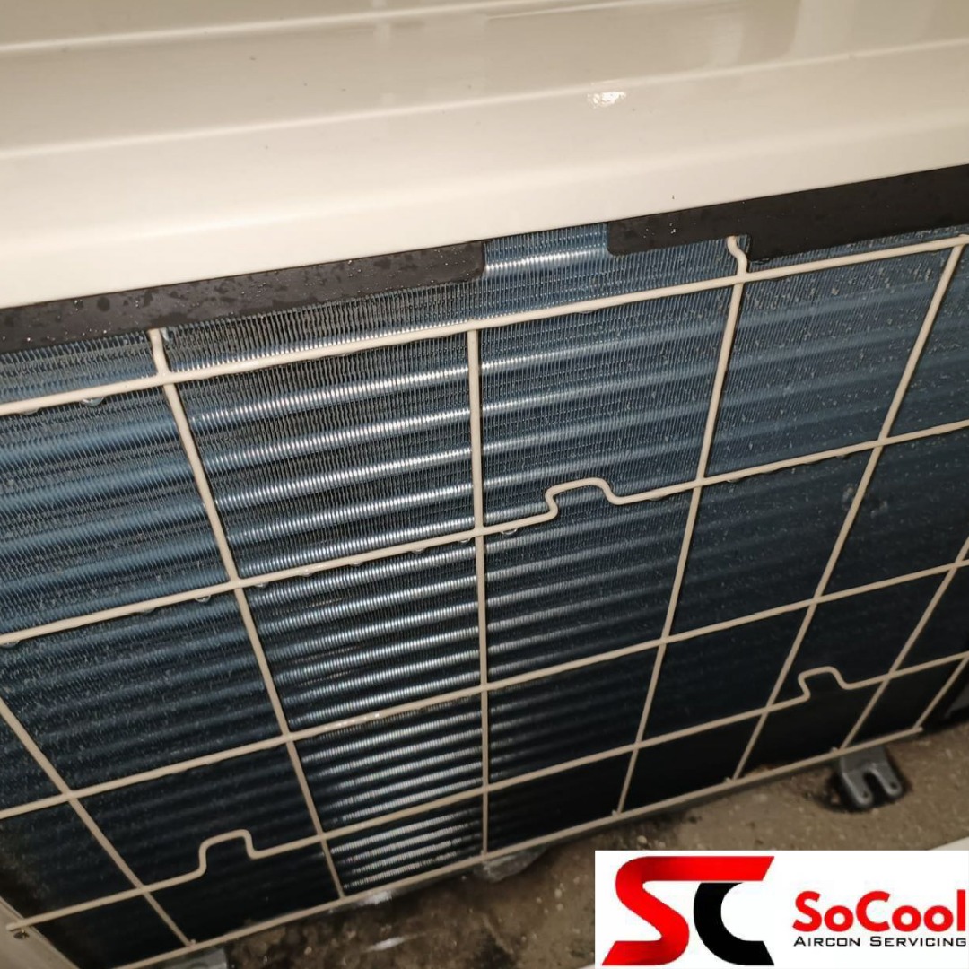 Cleaning Outdoor Condenser in Tampines Aircon Service & Repair SG